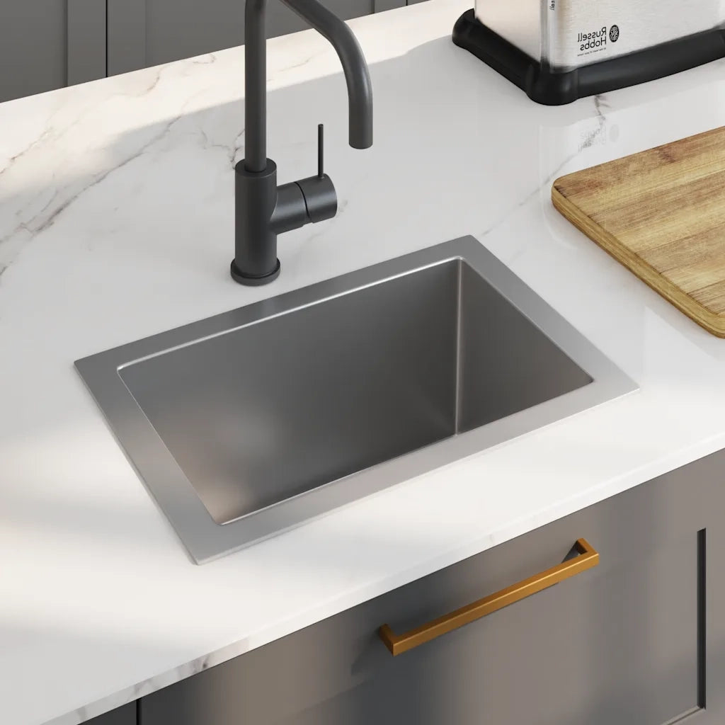 Lavello da Cucina Lavorato a Mano in Acciaio Inox 145076