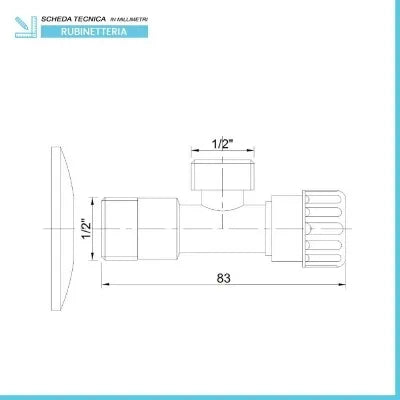 Rubinetto sottolavabo a vitone 1/2 x 1/2