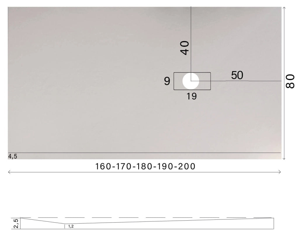 Piatto Doccia in Pietra 100x190 cm Bonussi Manila Bianco