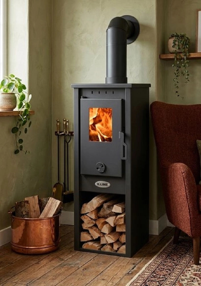 STUFA A LEGNA KARSO ANTRACITE 33x36xH93 cm. 5,2 KW