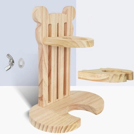 Dispensatore di acqua per animali domestici regolabile in legno - Adatto per conigli, hamsters, cavi e piccoli animali domestici