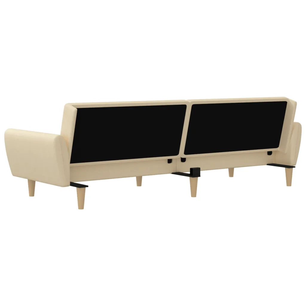 Divano letto | Sof¨¤ letto | Letto singolo a 2 Posti Crema in Tessuto