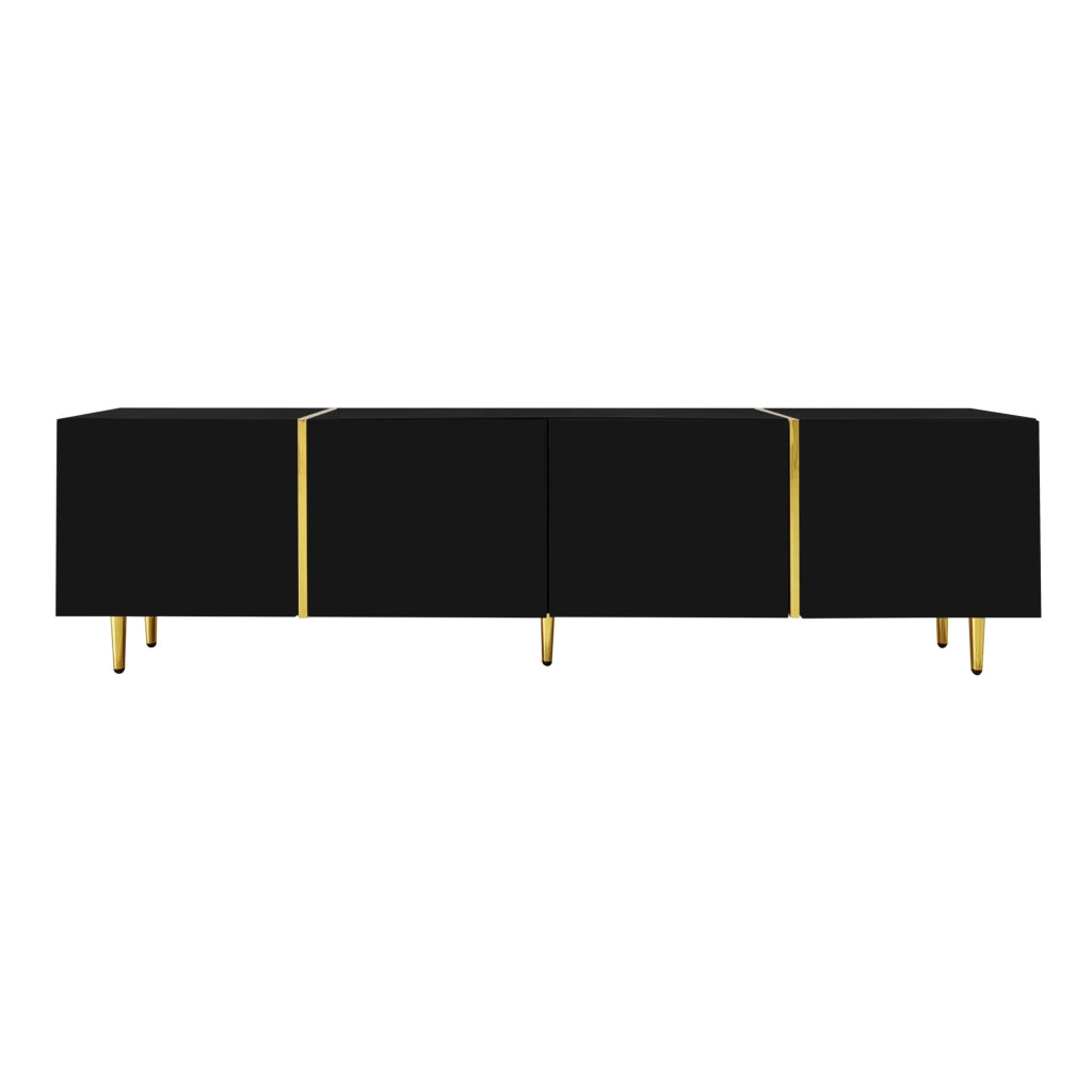 Set mobile TV e tavolino 170/100 cm nero – ampio spazio contenitore