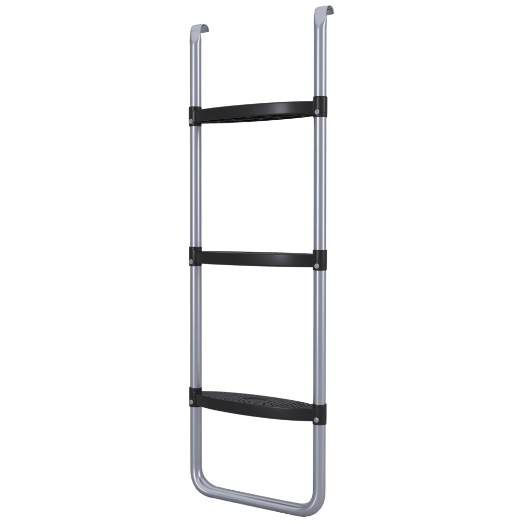 Scaletta per Trampolino Elastico Regolabile a 3 o 2 Scalini in Acciaio, 97x32cm, Argento