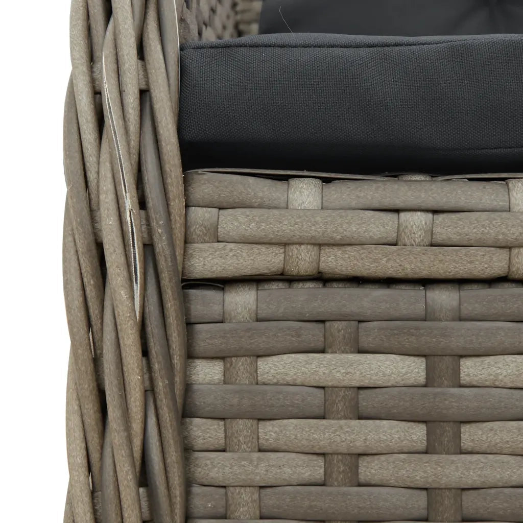 Set da Pranzo da Giardino 5 pz con Cuscini in Polyrattan Grigio 3262863