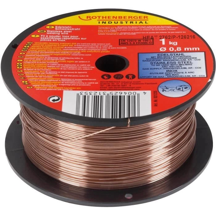 ROTHENBERGER BOBINA IN ACCIAIO INOX 0,8MM 1KG PER STAZIONE MIG / MAG