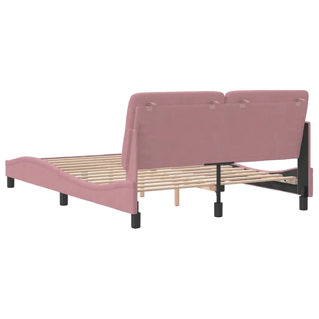Letto matrimoniale | Letto per adulti | Giroletto senza Materasso Rosa 120x200 cm in Velluto