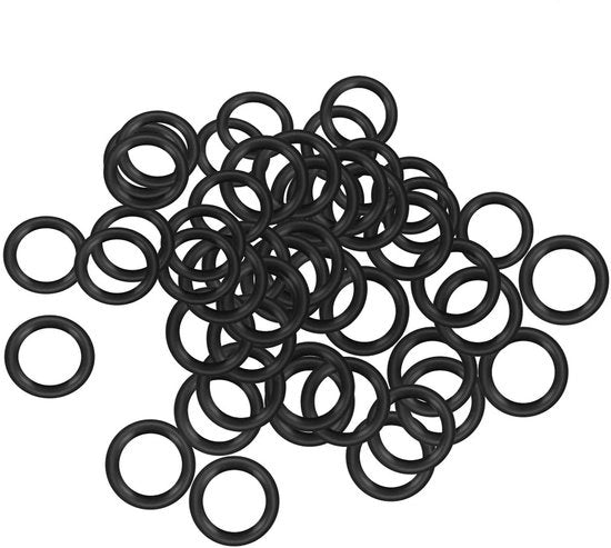 Set di gomme a nitrile per idraulica - 50 pezzi - diametro esterno 12 mm - diametro interno 8 mm - spessore 2 mm