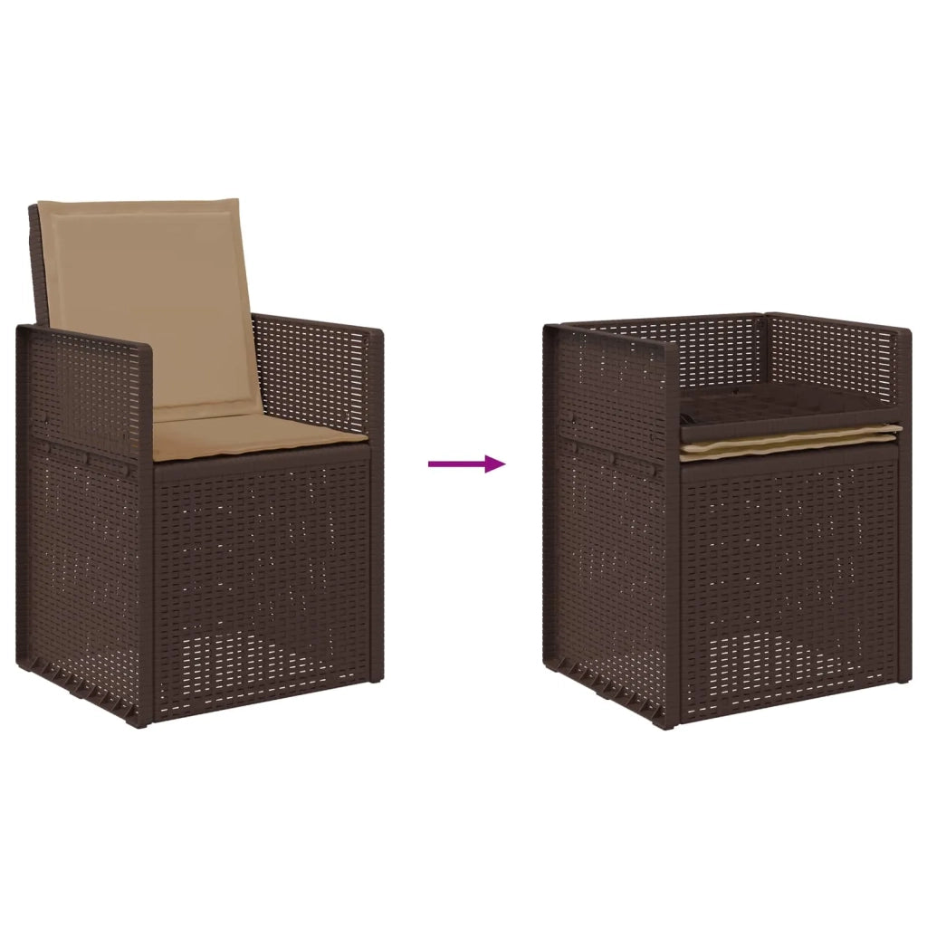Set da Pranzo per Giardino 9 pcs Marrone e Tortora PP 3430093