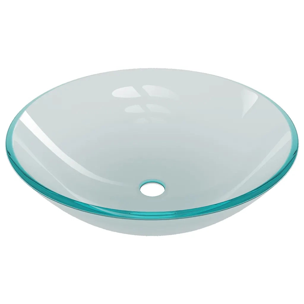 Lavandino con Rubinetto e Piletta in Vetro Temperato Satinato 3098444
