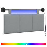 Testiera | Testata sospesa Con luce LED Grigio Chiaro Tessuto