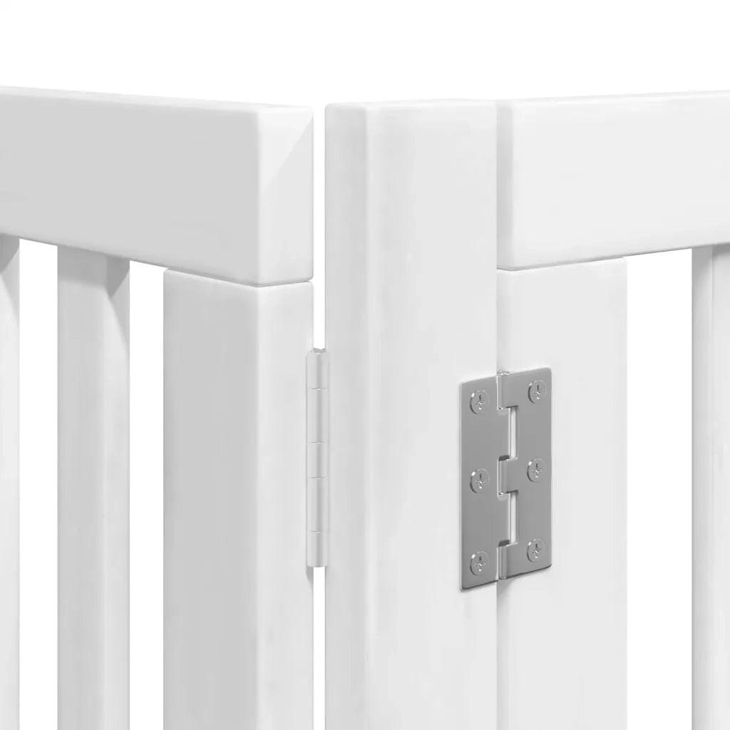 Cancello Cani Porta Pieghevole Bianco 12 Pannelli 640 cm Pioppo CFW8098455