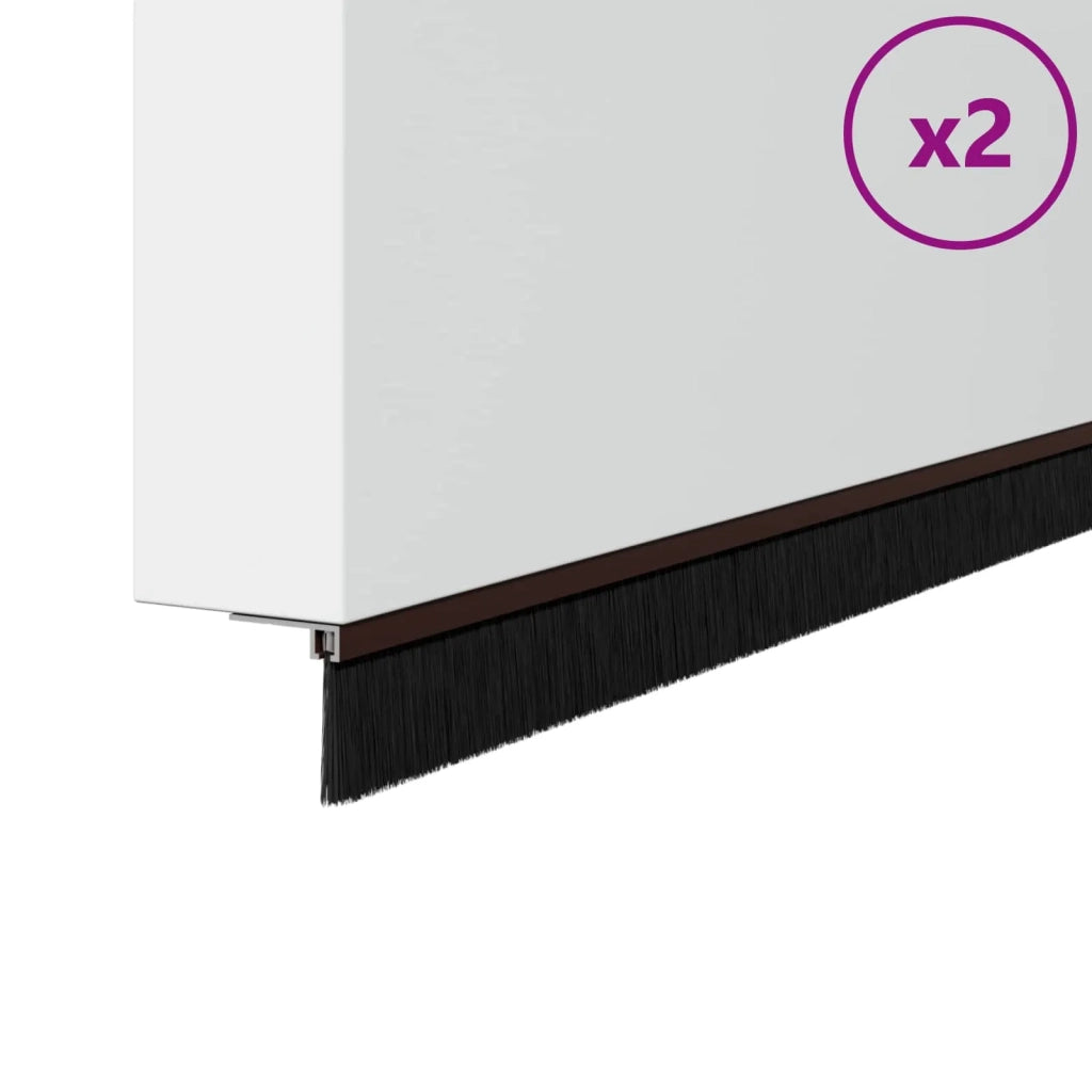 Spazzole per porte autoadesive 2 pz Marrone 100 cm CFW9565396