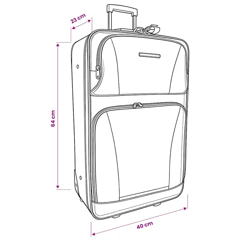 Set da Viaggio Trolley e Borse 5 pz Nero 90154