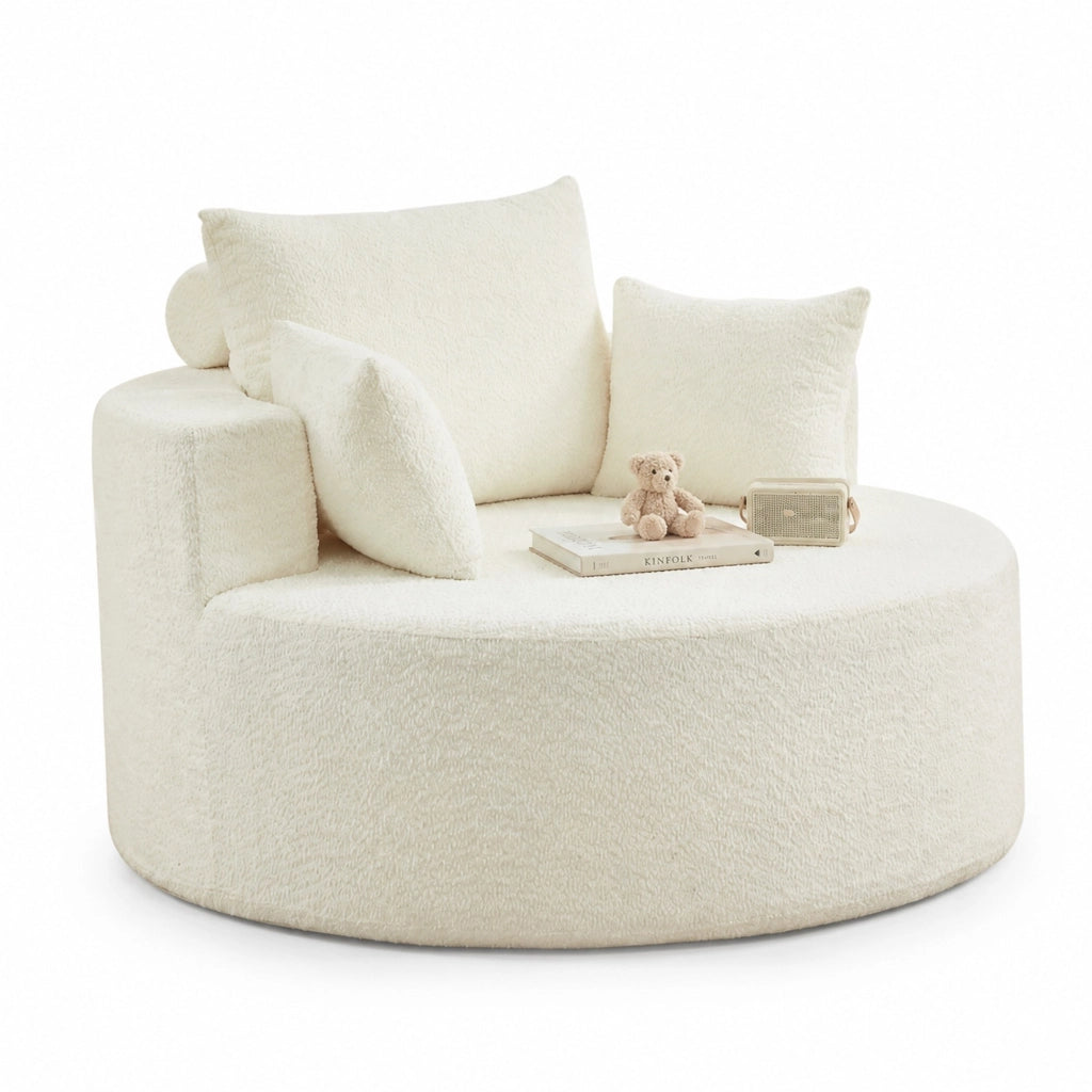 Panca contenitore 110 x 40 x 42 cm in MDF e ciniglia beige