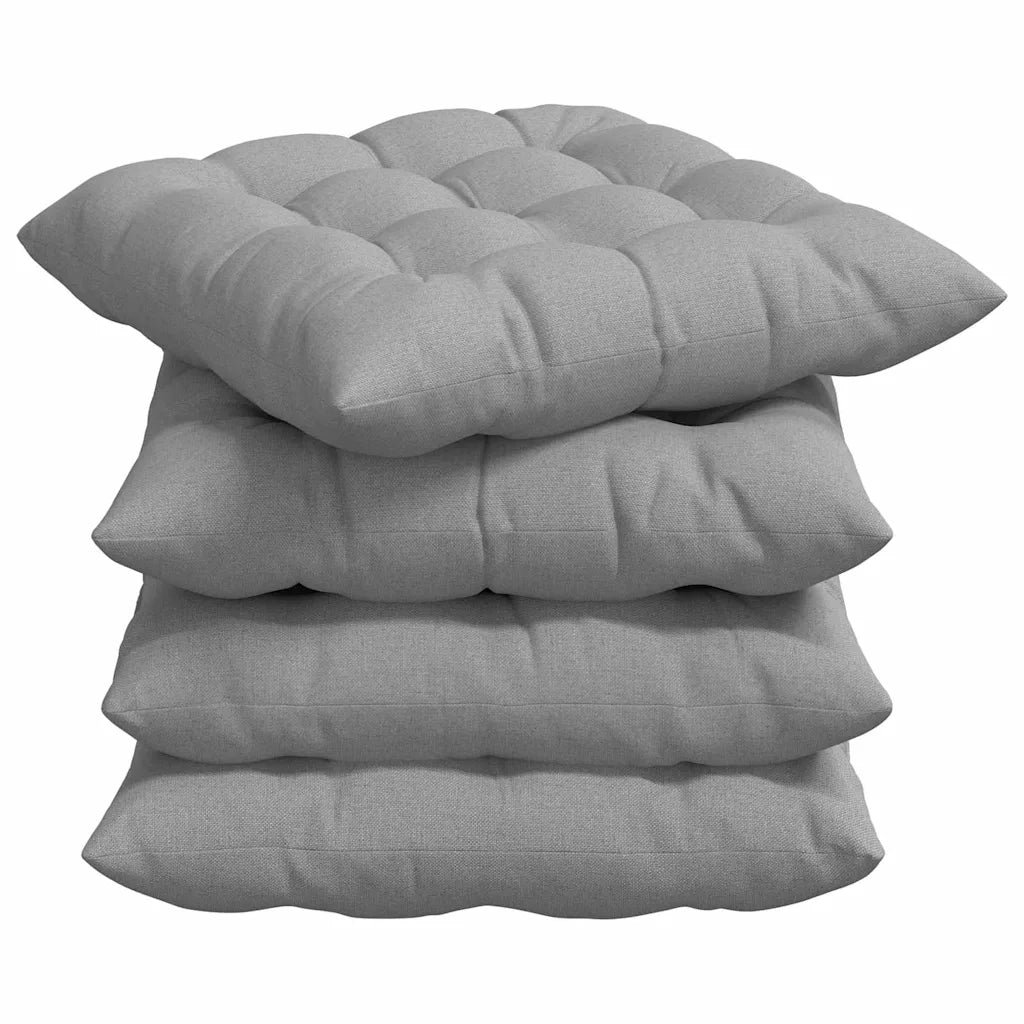 Cuscini per Seduta 4 pz | Cuscini per sedie Grigio Nuvola 40 x 40 x 6 cm Tessuto