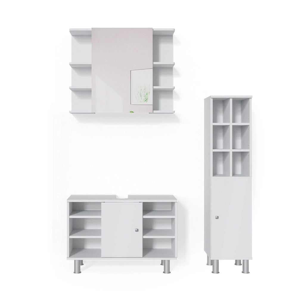 Vicco Set mobili bagno Bianco 3 parti