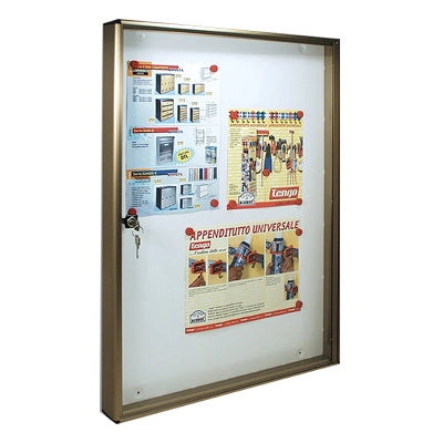 BACHECA PORTA AVVISI ALUBOX  ALLUMINIO BRONZATO 4XA4 MM 550X50 H.MM 730