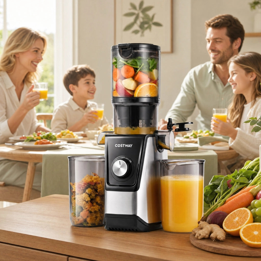 Estrattore frutta e verdura 160w con ampia apertura da 11 cm, Estrattore di succo silenzioso con 99% nutrienti preservati funzione inversa