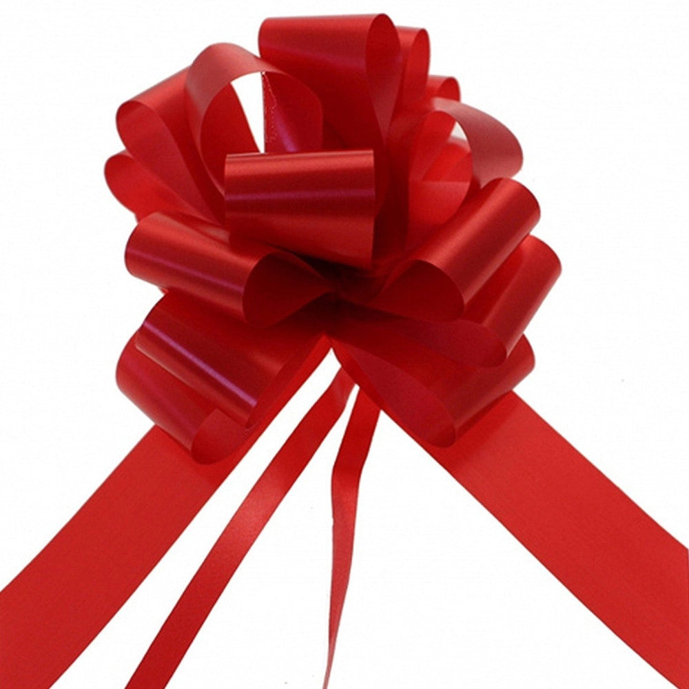 Trade Shop - 50 Coccarde Autotiranti Wedding Matrimonio Nozze Auto Casa Sposi Fiocco Colore - Rosso