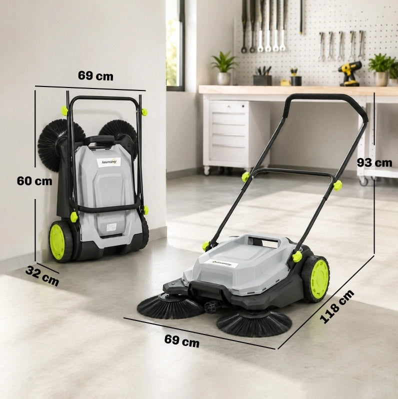 SPAZZATRICE MANUALE 68 cm con contenitore da 24 L Grigia