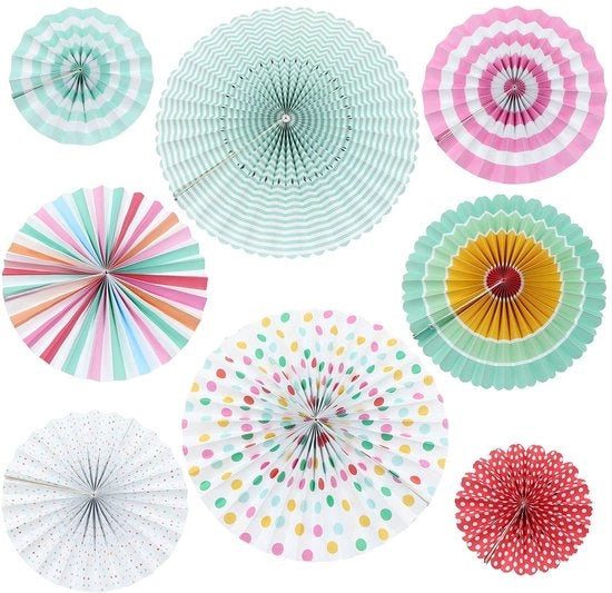 Decorazioni per Feste - Ventilatori in Papier - Decorazione da Appendere - Origami Ventilatori - Ideali per Matrimoni e Compleanni