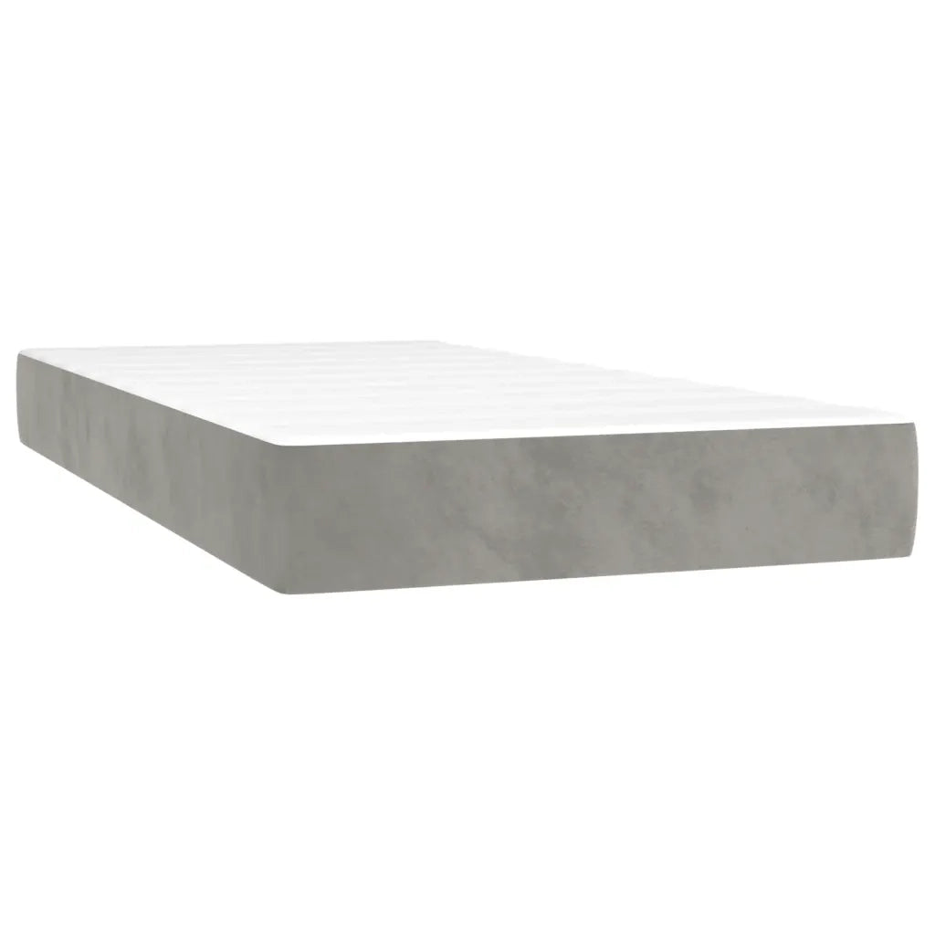 Giroletto a Molle con Materasso-Struttura Letto Grigio Chiaro 90x200 cm Velluto 696271
