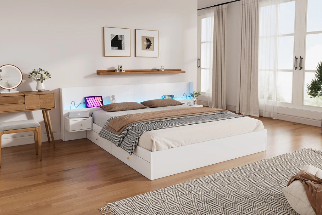 letto matrimoniale mdf bianco 180 x 200 cm