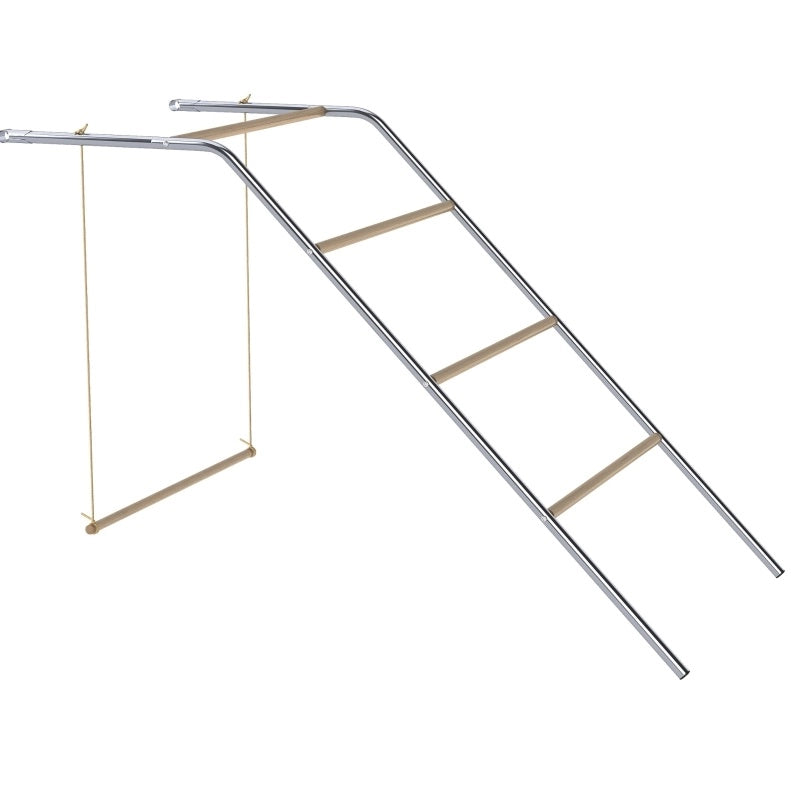 Parco giochi per galline 82x150x110 cm argento con 4 posatoi e altalena