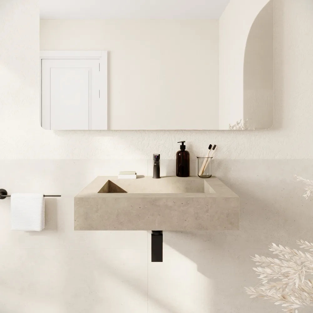 Lavabo sospeso in hpl 60cm effetto cemento | Baikal