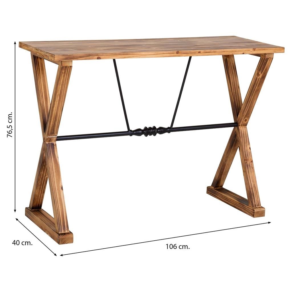 Console in legno e metallo 106x40x76,5h cm