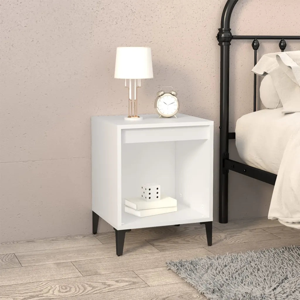 Comodino | Armadio da Notte | Mobiletto da notte Bianco 40x35x50 cm