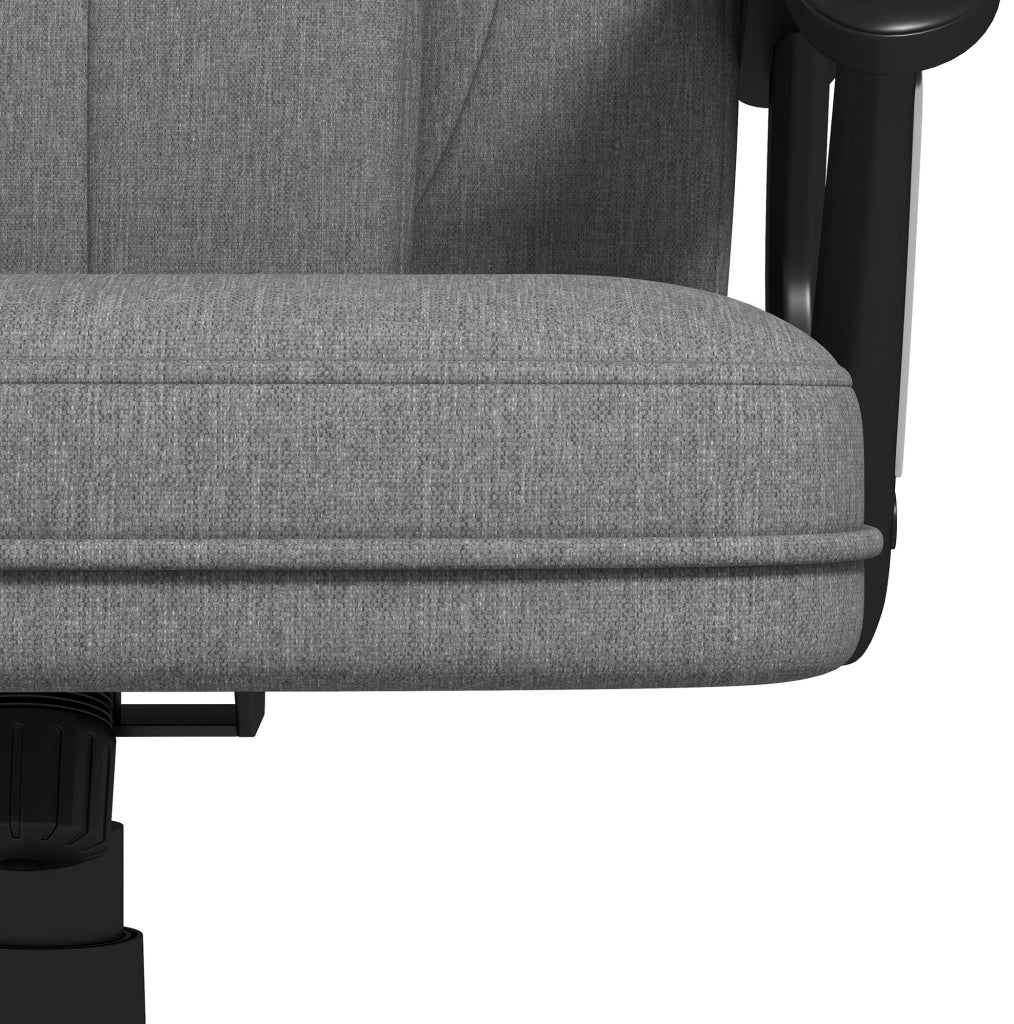 Sedia da ufficio ergonomica grigia con poggiatesta e funzione dondolo