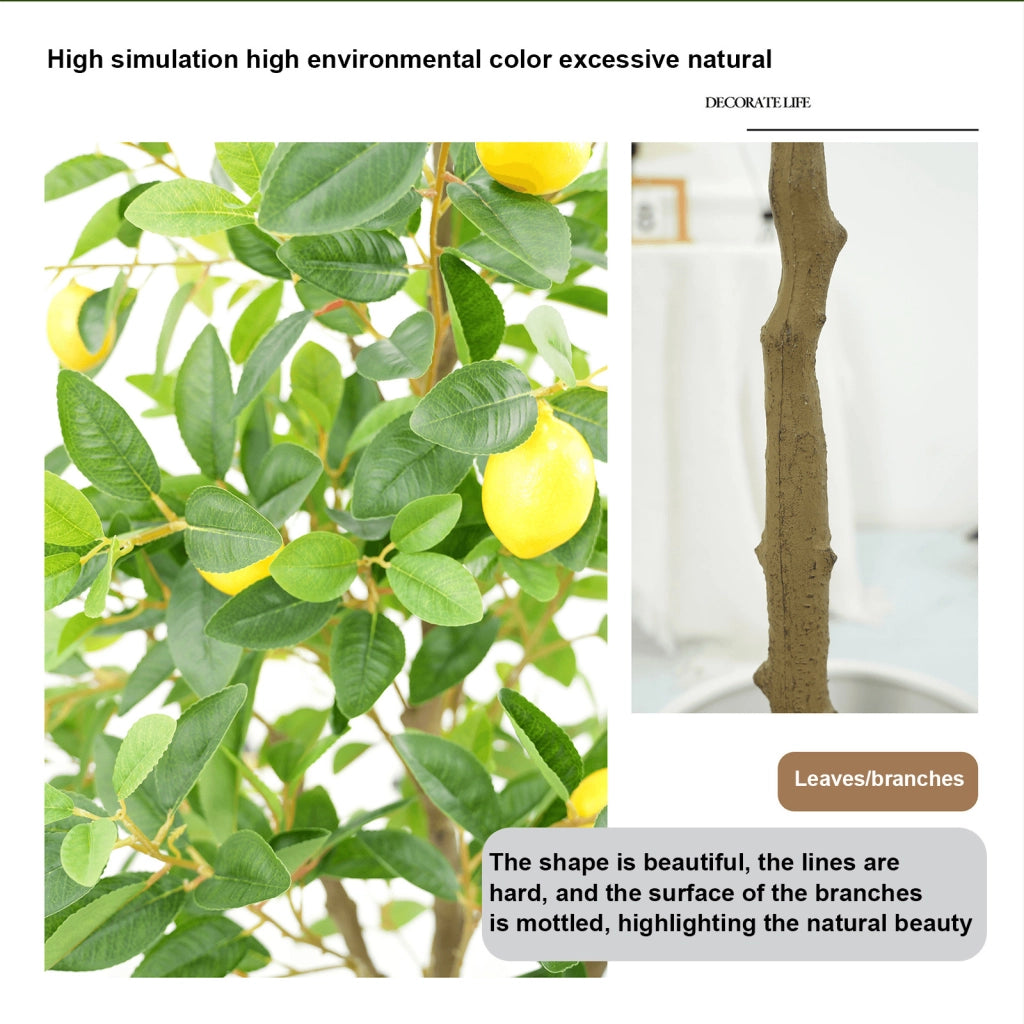 Albero di Limoni Artificiale 150 cm Grande Pianta con Limoni per Interno ed Esterno