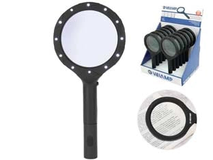 LENTE INGRANDIMENTO LED IN PLASTICA- - 0,2W - 15 lumen - 12 pezzi