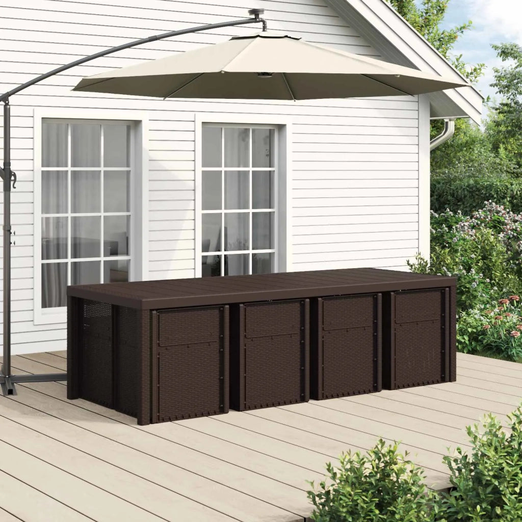 Set da Pranzo per Giardino 9 pcs Marrone e Tortora PP 3430093