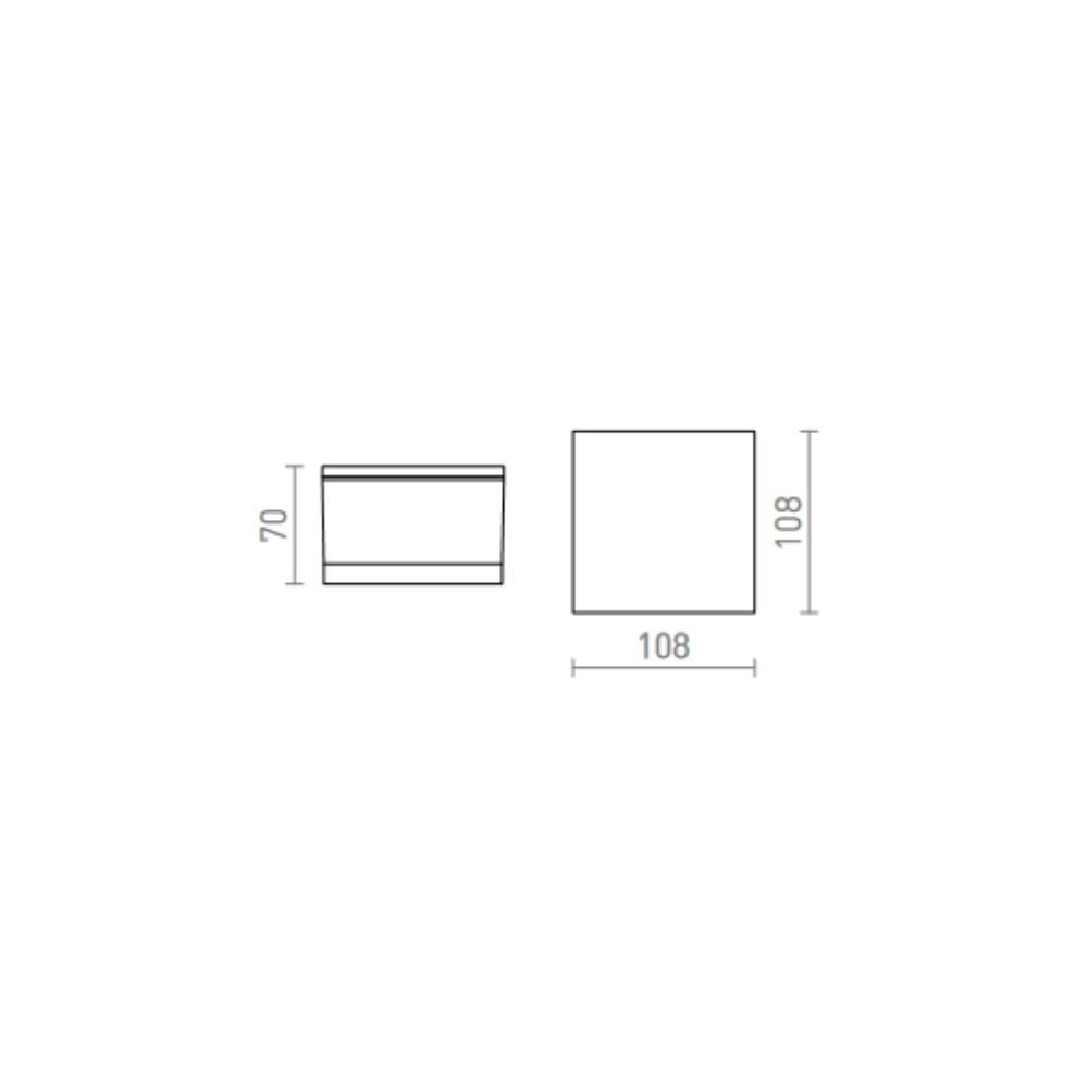 Lampada plafoniera ORIN SQ da soffitto bianco acrilico satinato 230V LED 10W IP54  3000K