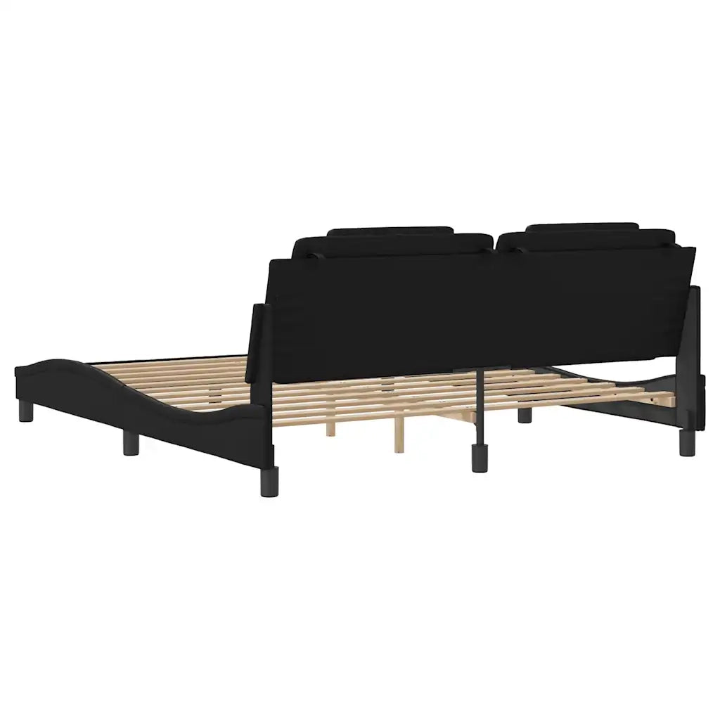 Giroletto Viana senza Materasso Nero 180x200 cm in Similpelle