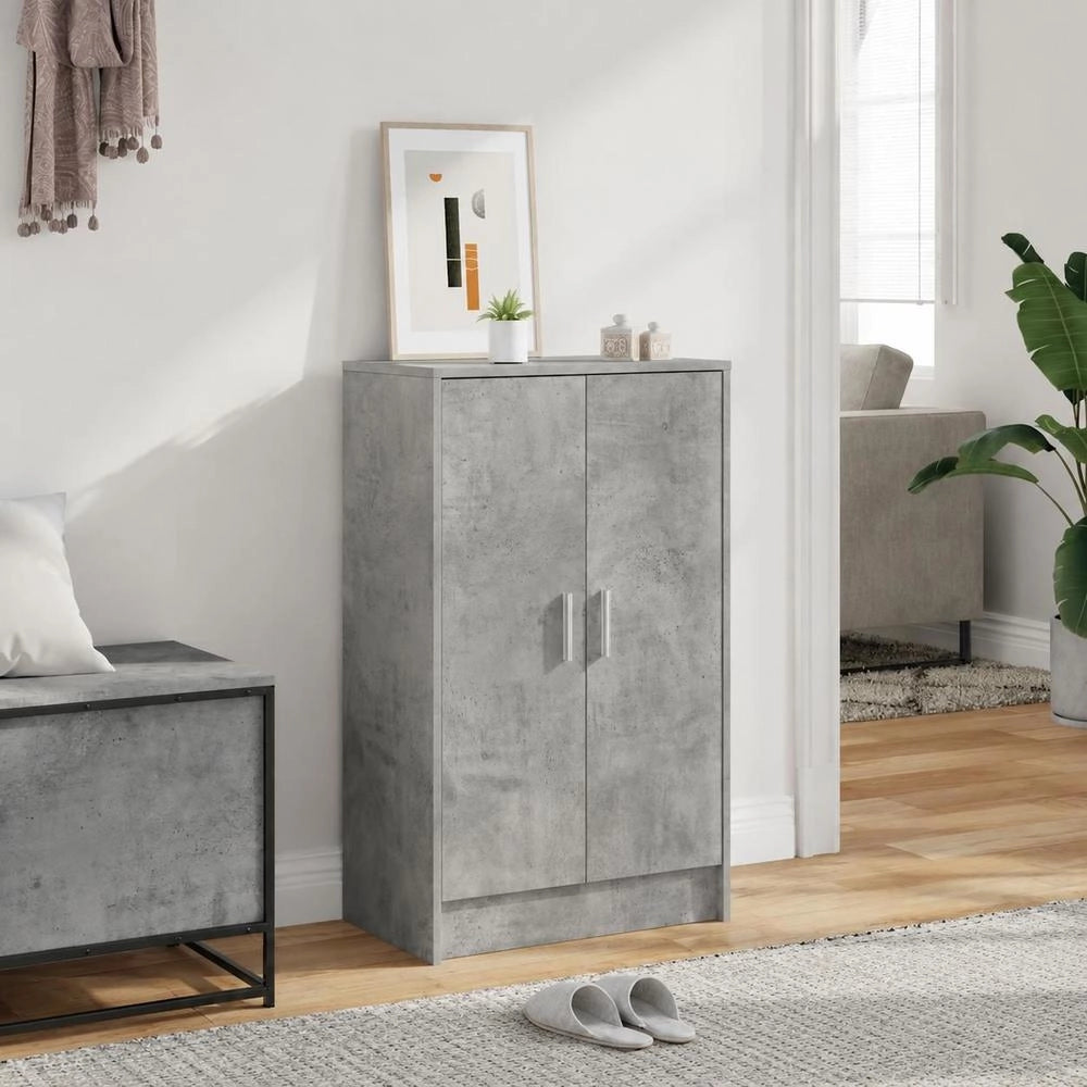 Shoe Cabinet, Concrete Grey, 60x35x92 Cm, Wood-based Material