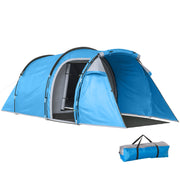 Tenda da campeggio 2 persone con anticamera e zona notte impermeabile azzurro 426 x 206 x 154 cm