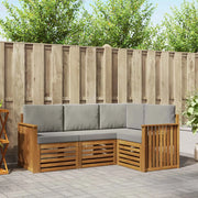 Set divani con cuscino 4 pcs Grigio Naturale e Chiaro 3374726