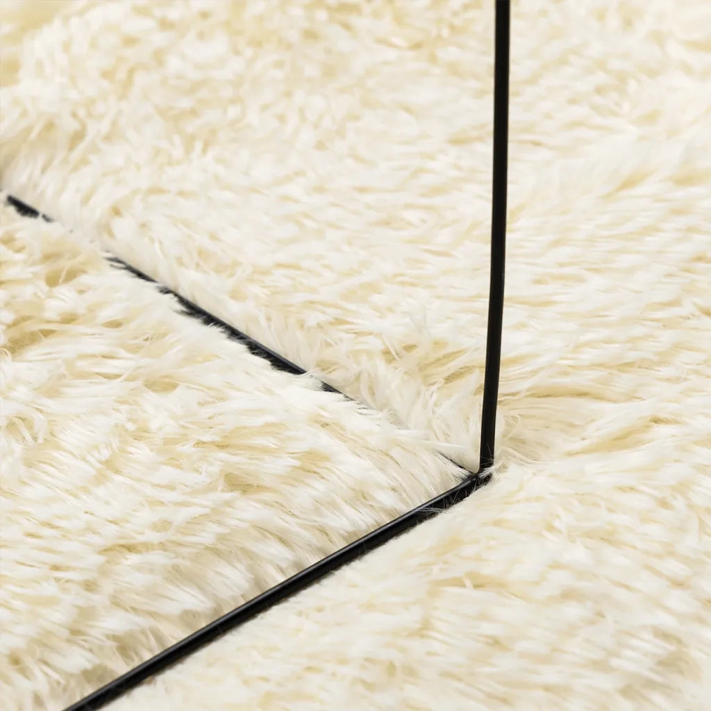 Tappeto Shaggy a Pelo Lungo NAVARRA Crema 160x230 cm poliestere 4102839