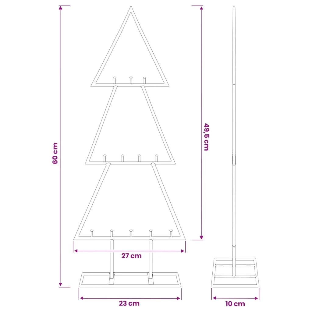 Albero di Natale in metallo con supporto KUOPIO 60 cm Acciaio 42053816