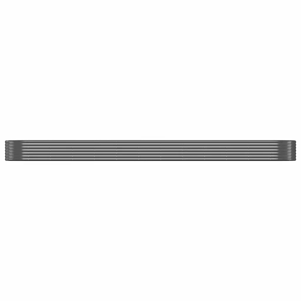 Aiuola ovale rialzata 507 x 100 x 36 cm resistente agli agenti atmosferici stile contemporaneo acciaio zincato antracite 02_0046582