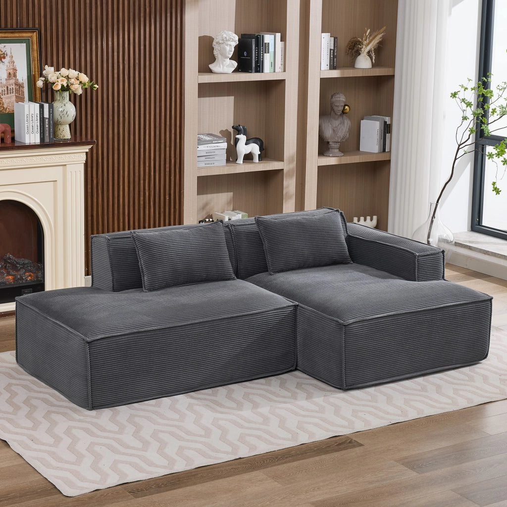 Divano 2 Posti con Cuscini ¨C MINIMAL ¨C Tessuto, 235 cm