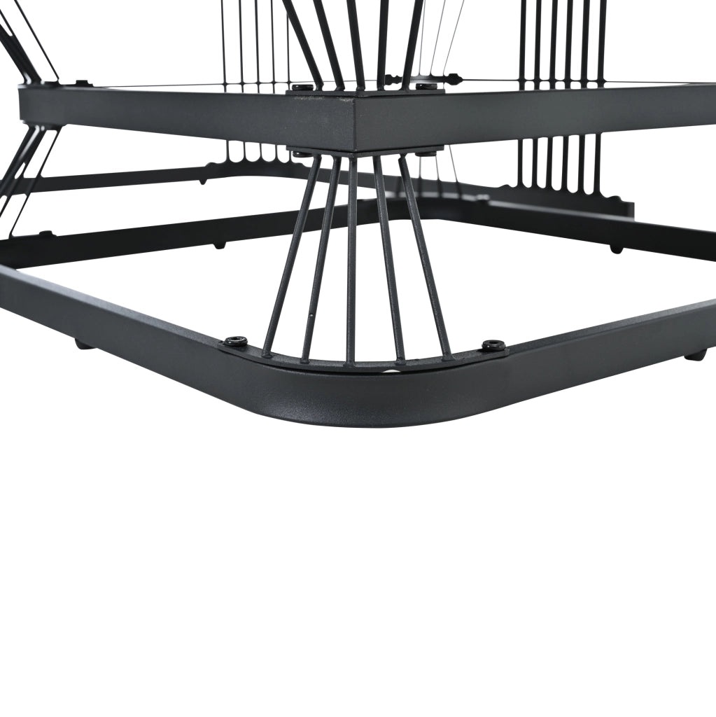 Set di 2 tavolini da caff¨¨ 70x70 e 50x50 cm con cassetto in MDF e metallo bianco e nero