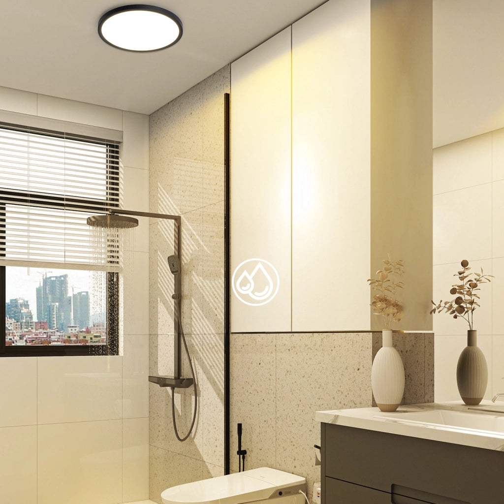 ZMH Lampada da soffitto plafoniera LED minimalista nera 15W design per cucina