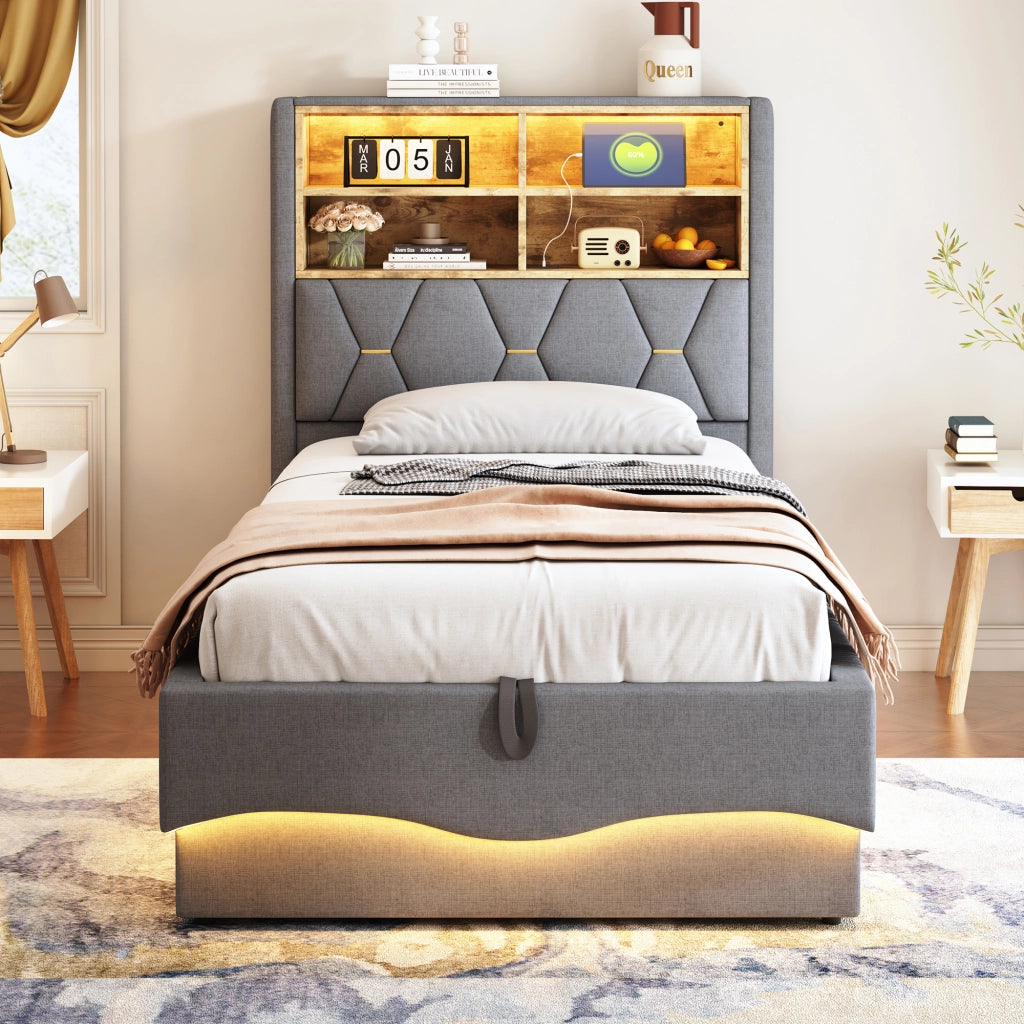 letto per bambini ferro grigio 90 x 200 cm