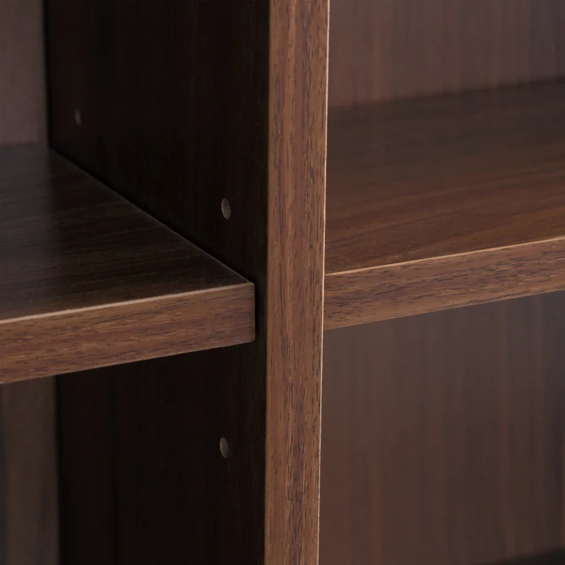Scaffalatura porta CD e DVD con 36 vani e alcuni ripiani regolabili in MDF marrone 102 × 23.5 × 195 cm