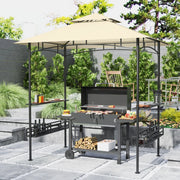 Gazebo per barbecue in acciaio beige 240 x 150 x 257 cm